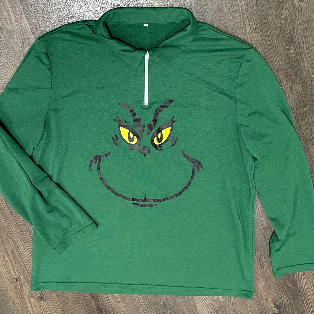 The Grinch 1/4 Polo Shirt Holiday Christmas XL Extra Large Men’s Women’s